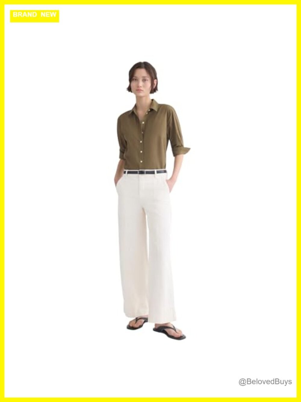 Organic Cotton Linen Wide Leg High Rise Pants